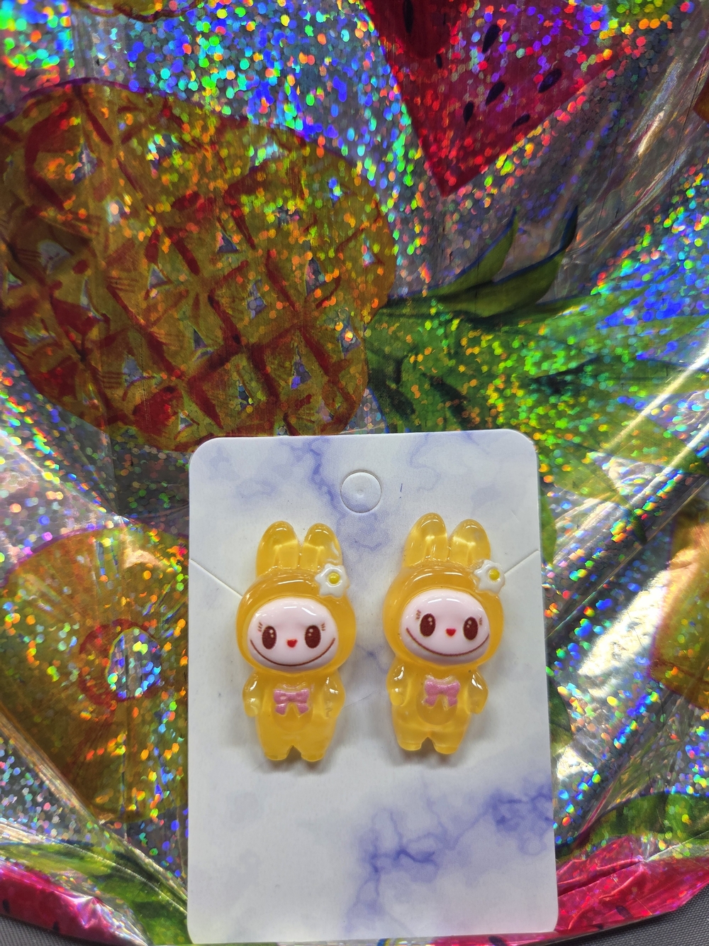 Labubu Character Earrings - Cute Resin Studs